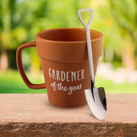 Gardener Mug Coffee Plant Novelty Ceramic Mug & Shovel Spoon Gift for Gardener - Picture 4 of 5